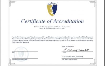 SaVoa Accreditation for Voice Over Artists
